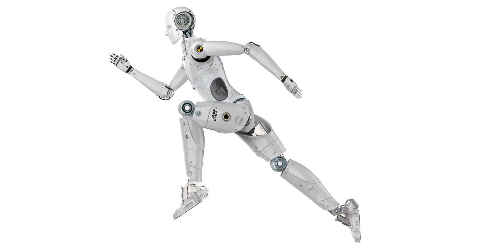 Image of a futuristic robot running.