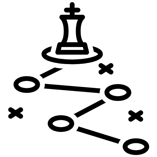 Icon of a chess piece winning a match.